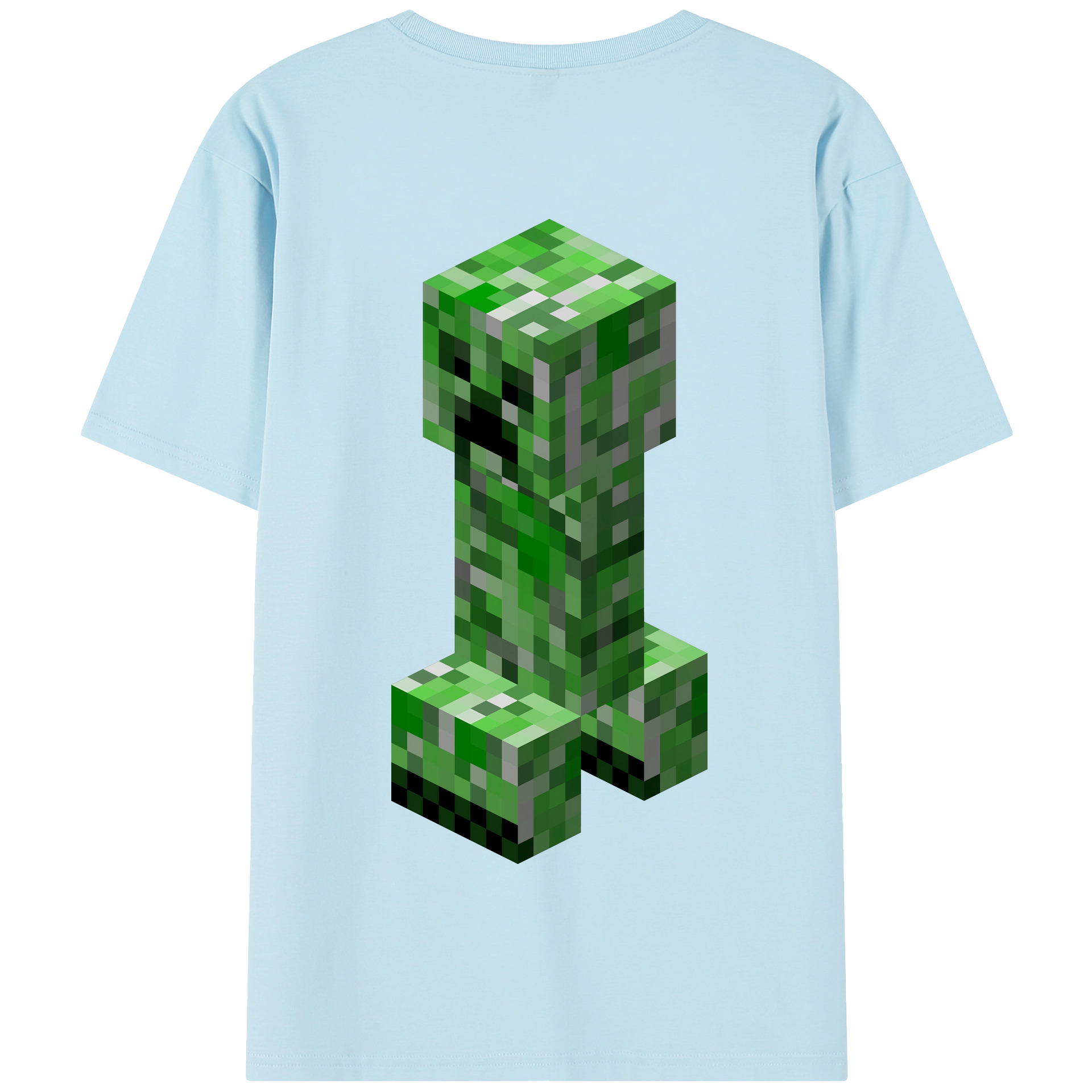 （画像用） マインクラフト ブロックの世界 Minecraft MC Block world 綿100％半袖Tシャツ（背面プリント）